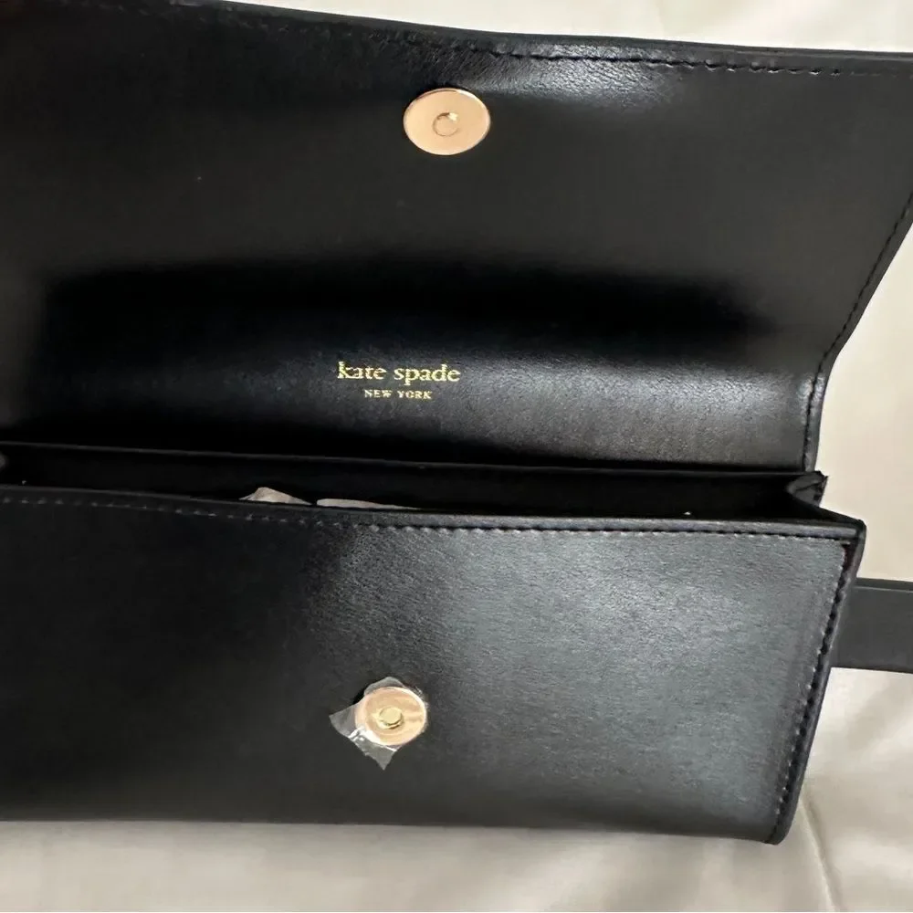 Kate Spade Leather Belt Bag Black Foldover Size S/M & L/XL • NEW WITH TAGS •